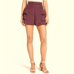 Leith Purple burgandy tiered ruffle short size medium